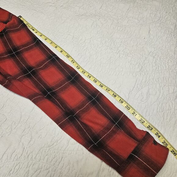 Red Flannel Button Down Causual Colloard Shirt,Sean John Brand warm long sleeve - Picture 4 of 8